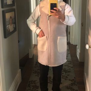 Intermix shearling vest